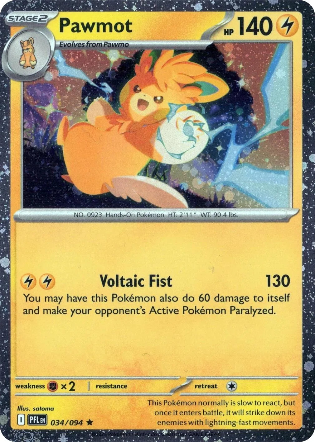 Pawmot - 034/094 (Cosmos Holo) (034/094) (Blister Exclusives) (BLE)