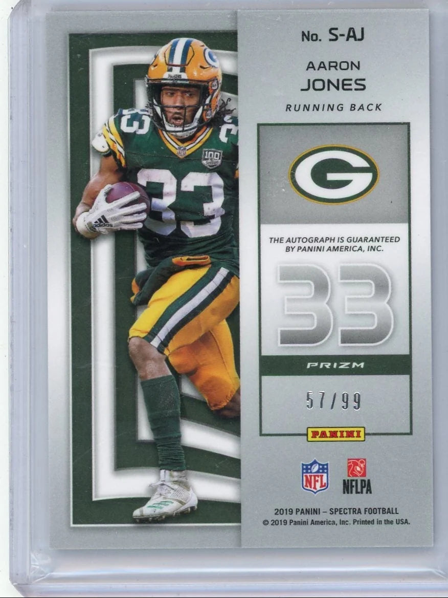 Aaron Jones 2019 Panini Spectra Auto #'d 57/99