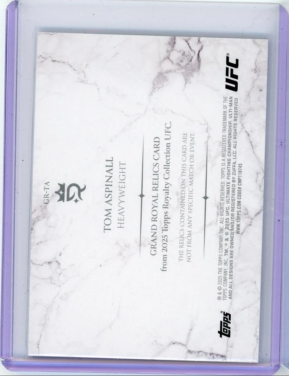 Tom Aspinall 2025 Topps Royalty Collection UFC Fighter Worn Grand Royal Relics #'d 97/99
