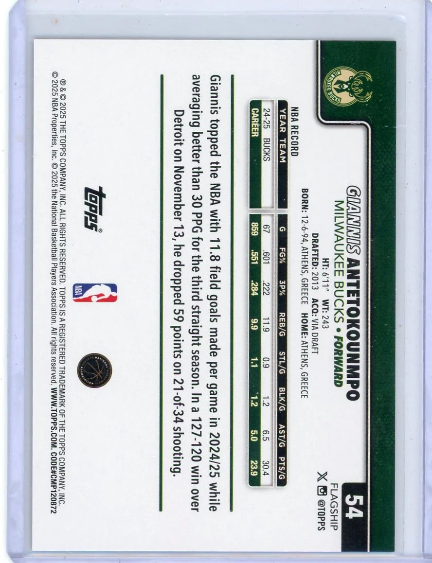 Giannis Antetokounmpo 2025-26 Topps Orange Foilboard #'d 01/25