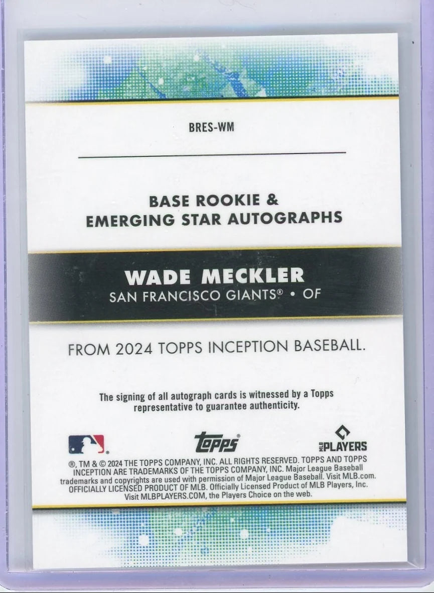 Wade Meckler 2024 Topps Inception Rookie Autograph #'d 259/299