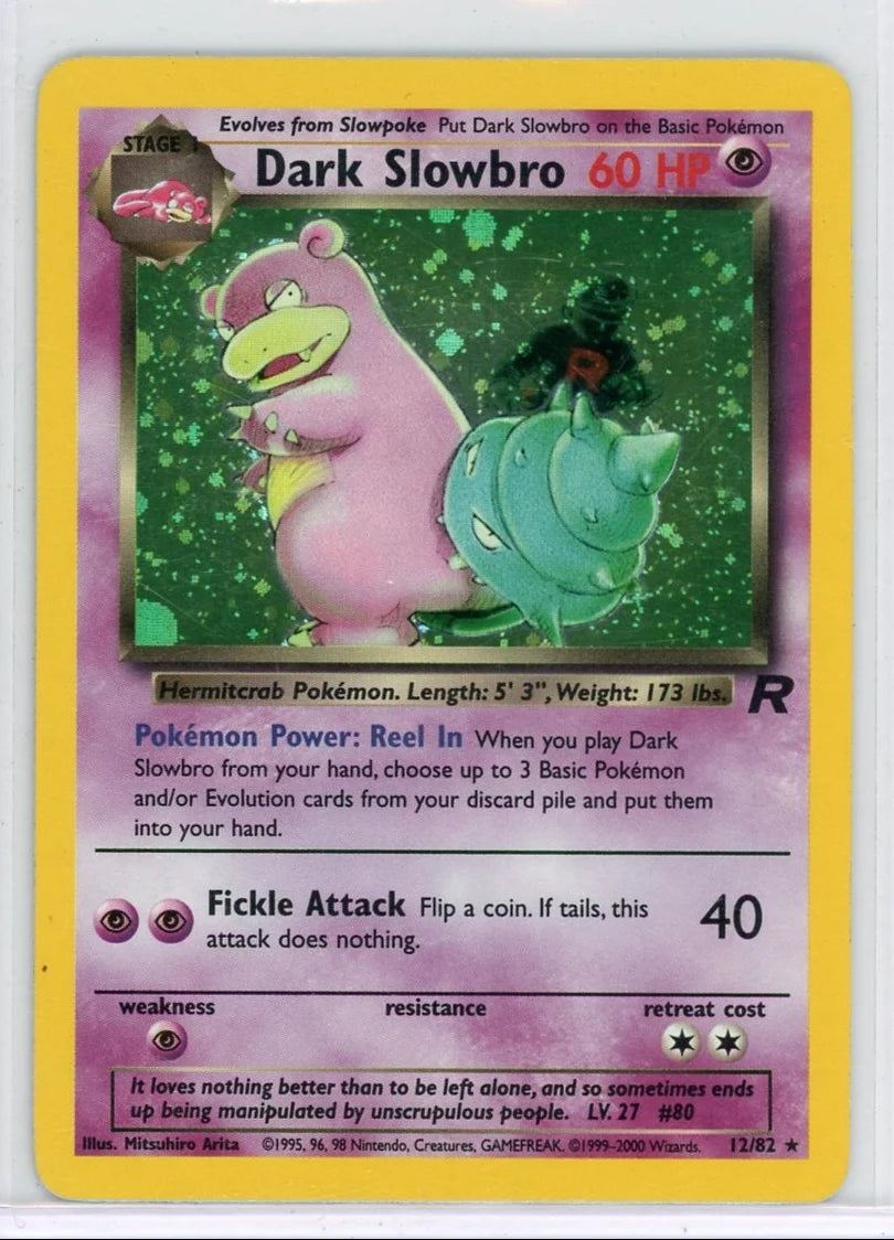 Dark Slowbro Pokémon Team Rocket Holo Rare #12/82