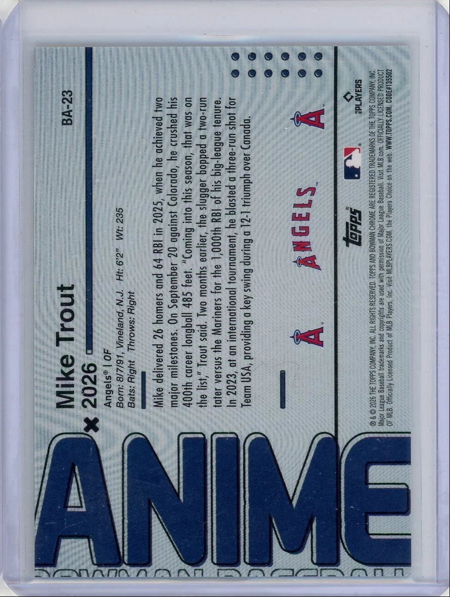 Mike Trout 2026 Bowman Chrome Anime SSP