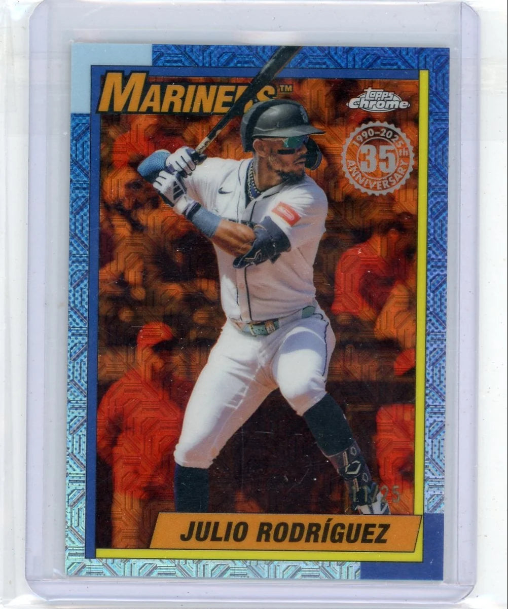 Julio Rodriguez 2025 Topps Chrome Silver Pack Orange ref. #'d 11/25