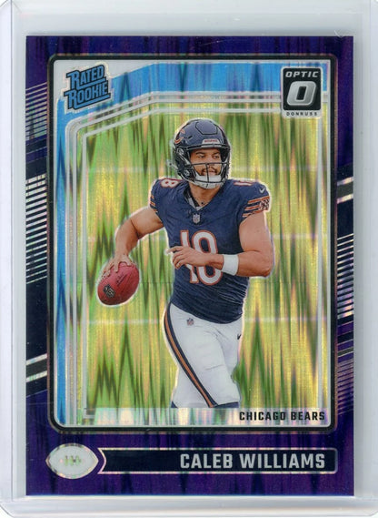 Caleb Williams 2024 Panini Donruss Optic Rated Rookie Purple Shock