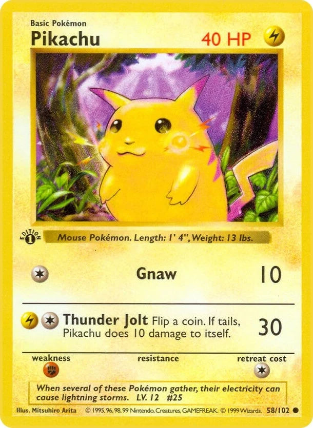 Pikachu (058/102) (Base Set (Shadowless)) (BSS)
