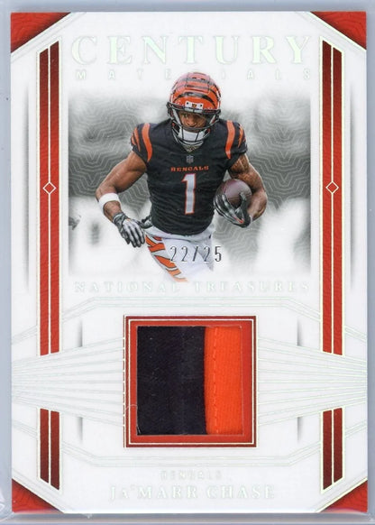JaMarr Chase 2023 Panini National Treasures Century Materials #'d 22/25