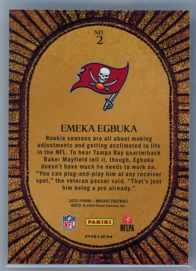 Emeka Egbuka 2025 Panini Mosaic Micro Mosaic rookie card