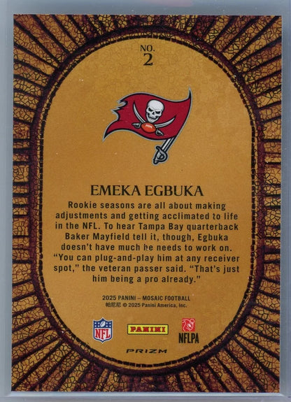 Emeka Egbuka 2025 Panini Mosaic Micro Mosaic rookie card