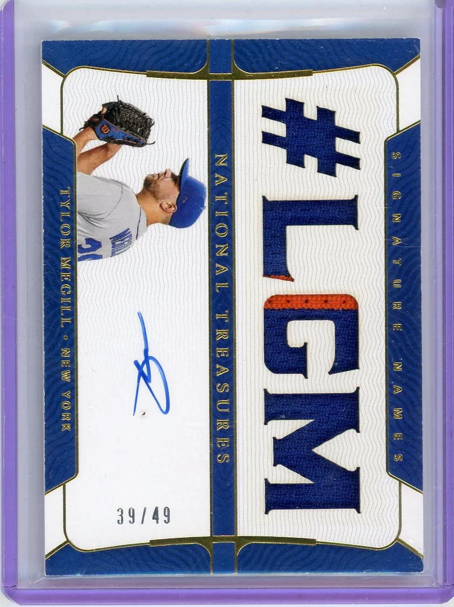 Tylor Megill 2022 Panini National Treasures Signature Names '#LGM' Auto #'d 39/49