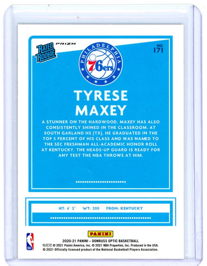 Tyrese Maxey 2020-21 Panini Donruss Optic Choice RC