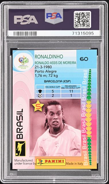 Ronaldinho 2006 Panini World Cup Germany PSA 9
