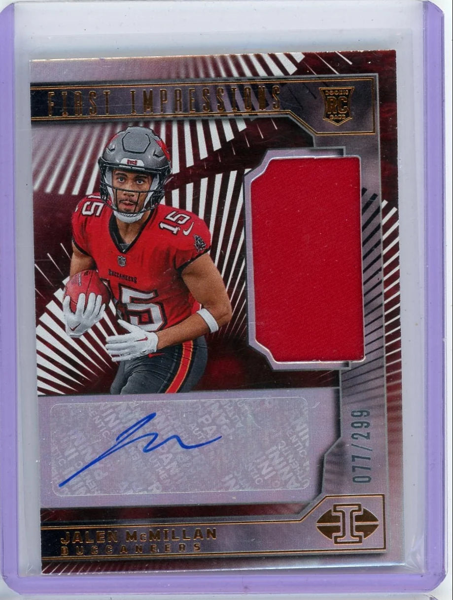 Jalen McMillan 2024 Panini Illusions First Impressions RPA #'d 077/299