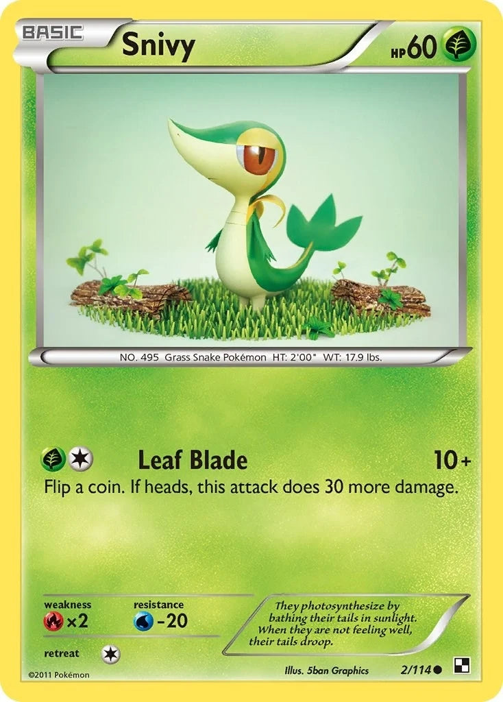 Snivy (2) (2/114) (Black and White) (BLW)