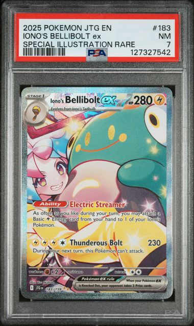Iono's Bellibolt ex Pokémon Journey Together Special Illustration Rare #183/159 PSA 7