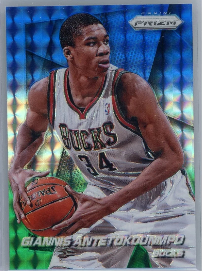 Giannis Antetokounmpo 2014-15 Panini Prizm Blue/Green Mosaic prizm
