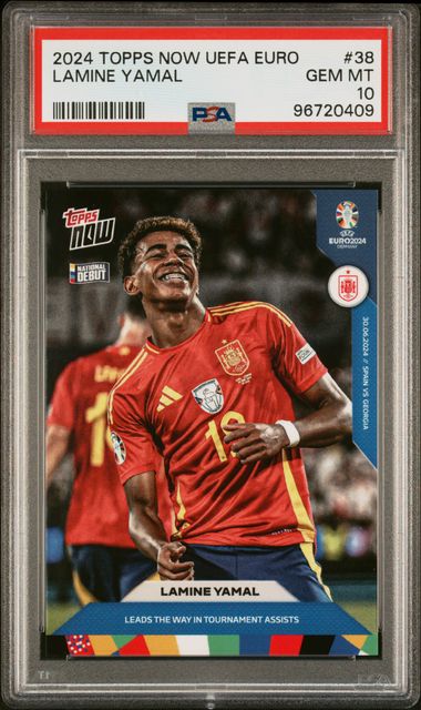 Lamine Yamal 2024 Topps Now UEFA EURO PSA 10