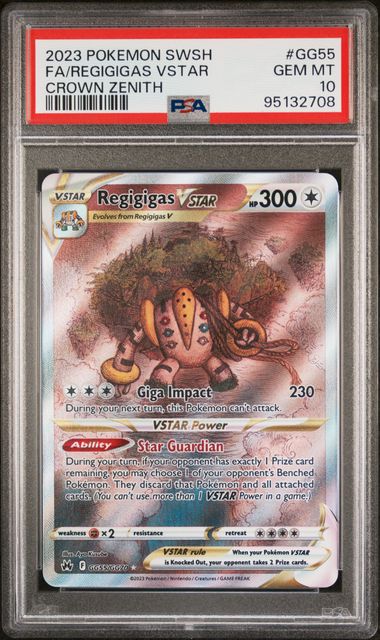 Regigigas Vstar 2023 Pokemon Crown Zenith #GG55/GG70 PSA 10