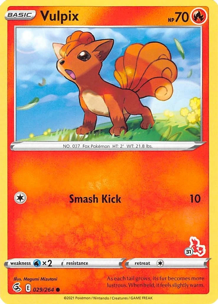 Vulpix - 029/264 (#31 Cinderace Stamped) (029/264) (Battle Academy 2022) (BA22)