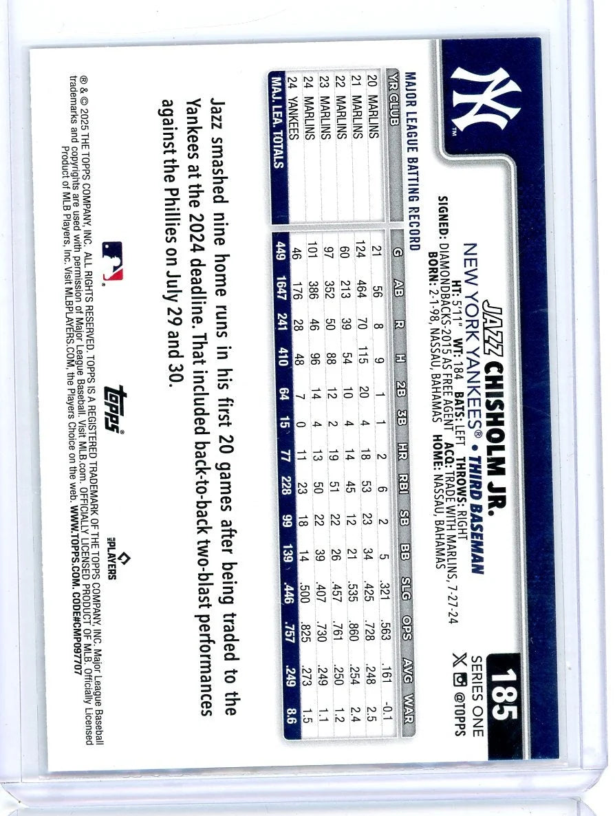 Jazz Chisholm Jr. 2025 Topps Series 1 Team Logo SP