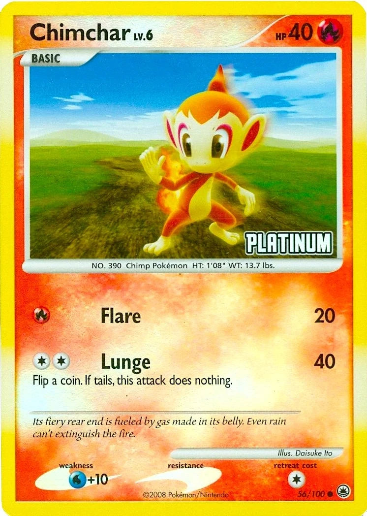 Chimchar - 56/100 [Platinum] (056/100) (Burger King Promos) (BKP)
