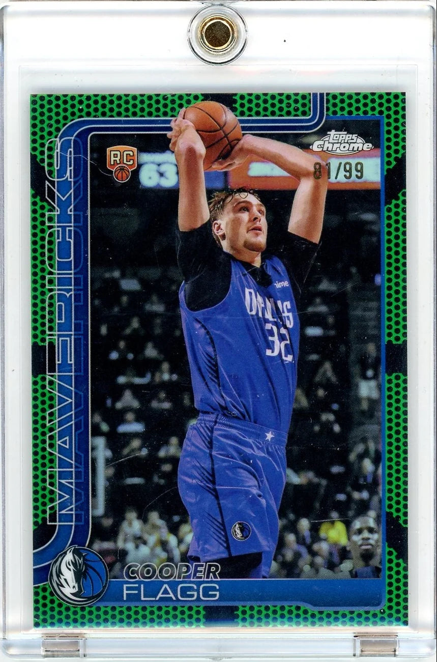 Cooper Flagg 2025-26 Topps Chrome Green Basketball Refractor RC #'d 81/99