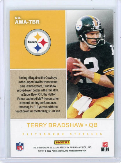 Terry Bradshaw 2022 Panini Award Winners Autographs Super Bowl LIII MVP