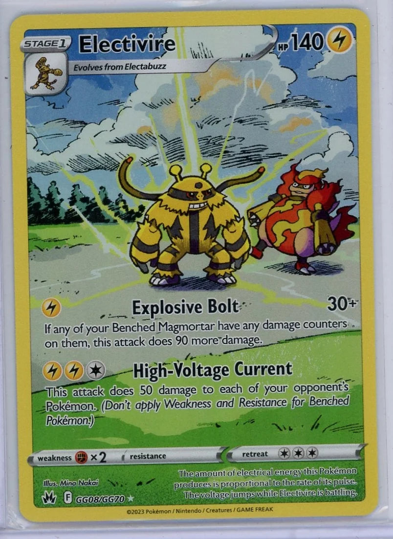 Electivire Pokémon Crown Zenith Galarian Gallery Full-Art #GG08/GG70
