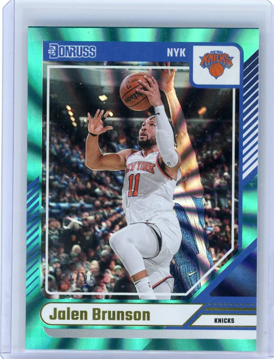Jalen Brunson 2024-25 Panini Donruss Holo Teal Laser #'d 24/25