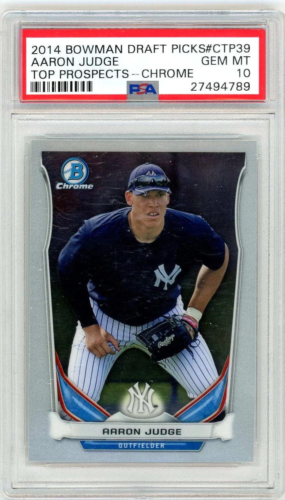 Aaron Judge 2014 Bowman Draft Picks Chrome Top Prospects PSA 10