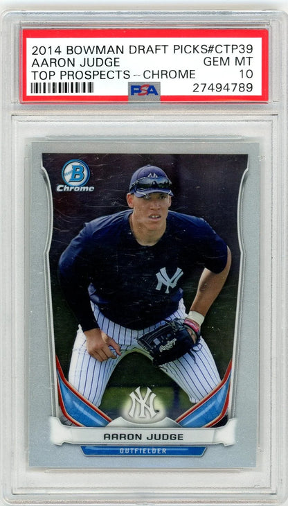 Aaron Judge 2014 Bowman Draft Picks Chrome Top Prospects PSA 10