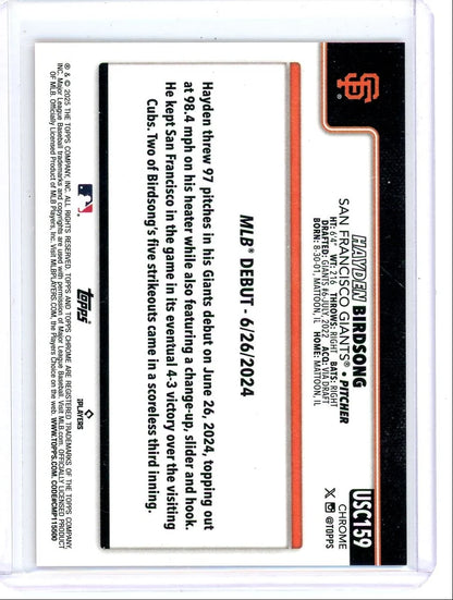 Hayden Birdsong 2025 Topps Chrome Update orange wave ref. autograph rookie card #'d 22/25