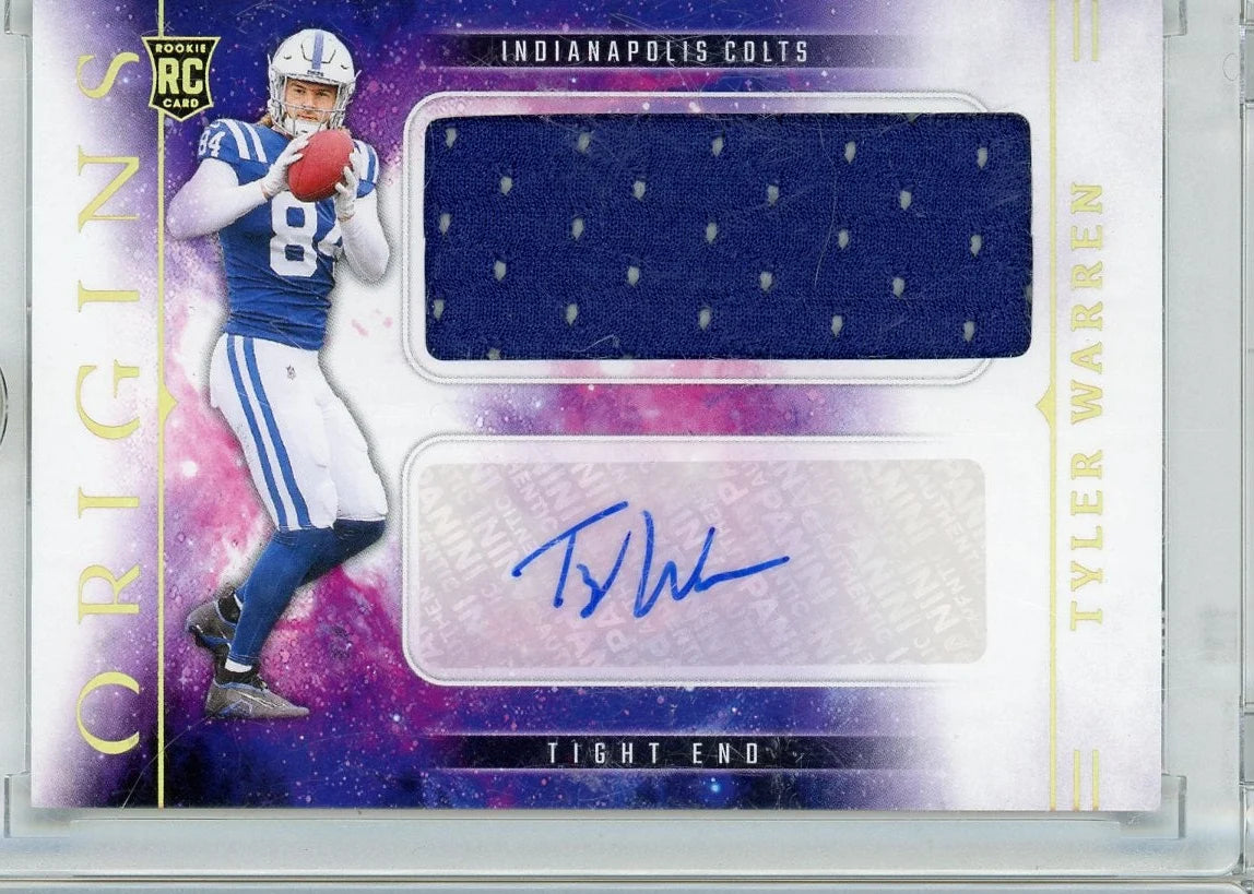 Tyler Warren 2025 Panini Origins Rookie Patch Auto #RJJ-TWN