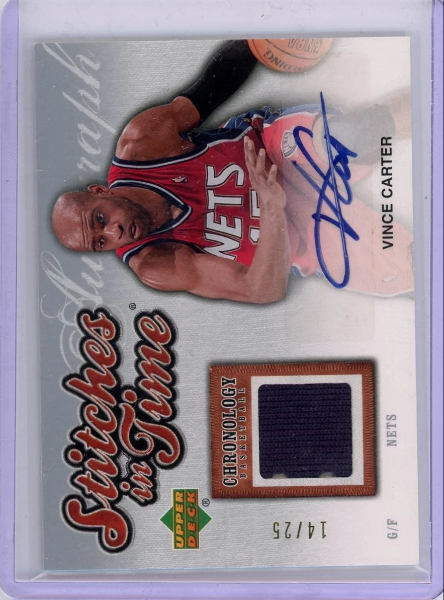 Vince Carter 2006-07 Upper Deck Chronology Stitches in Time autograph relic #'d 14/25