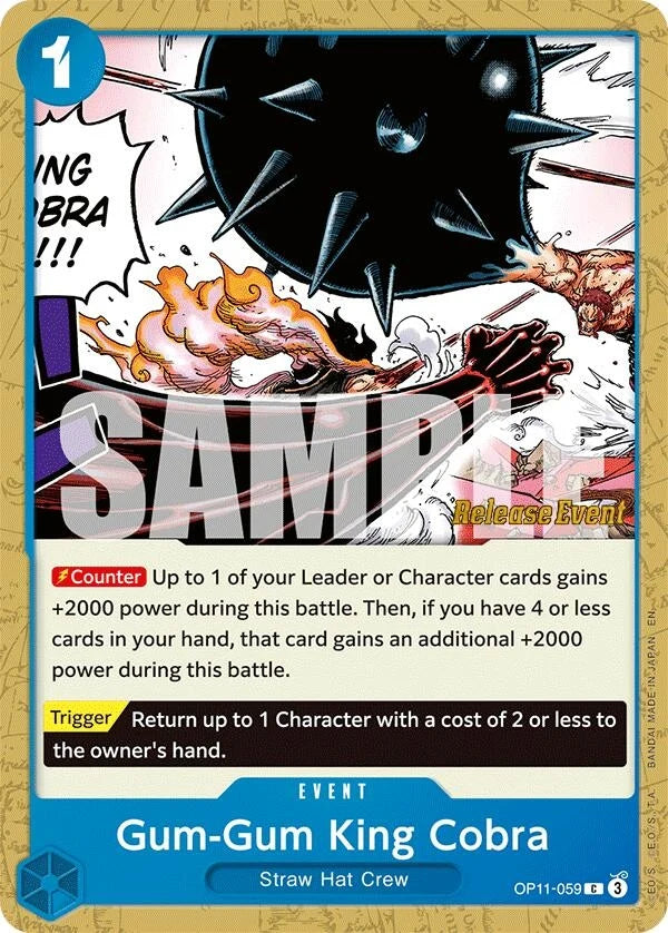 Gum-Gum King Cobra (OP11-059) (A Fist of Divine Speed Release Event Cards) (OP11 RE)