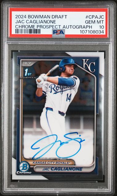 Jac Caglianone 2024 1st Bowman Draft Chrome autograph PSA 10