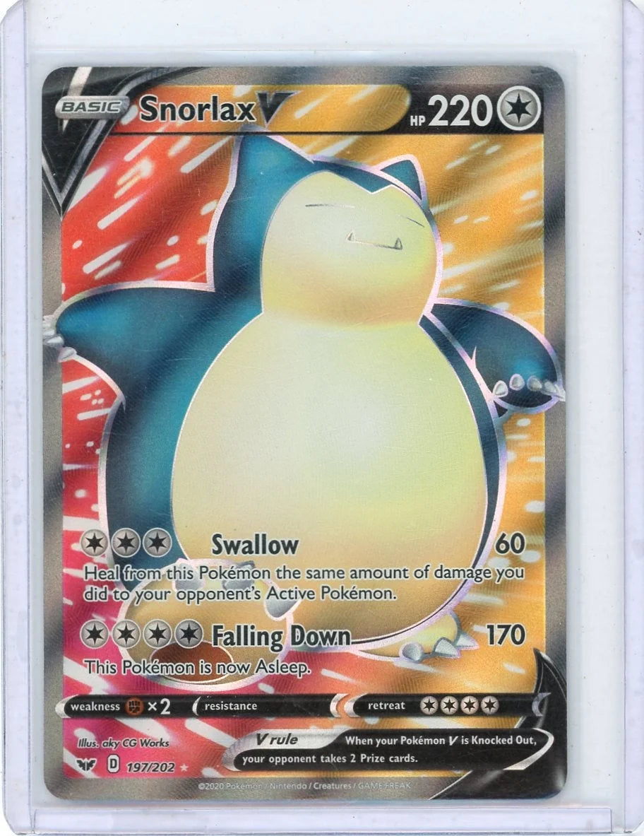 Snorlax V 2020 Pokemon Sword & Shield Base Set #197/202