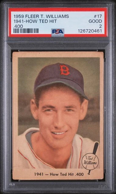 1959 Fleer Ted Williams #17 1941 - HOW TED HIT .400 PSA 3