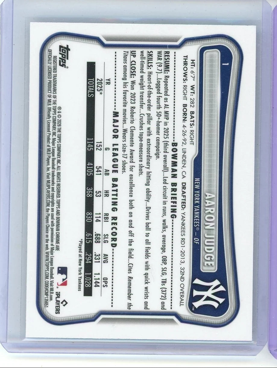 Aaron Judge 2026 Bowman Chrome Mojo