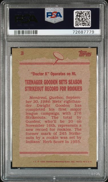 Dwight Gooden 1985 Topps #3 PSA 9