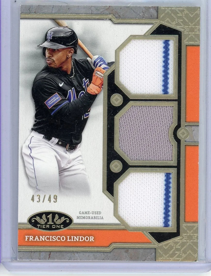 Francisco Lindor 2024 Topps Tier One triple relic /49