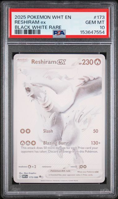 Reshiram ex Pokémon White Flare Black White Rare #173/086 PSA 10