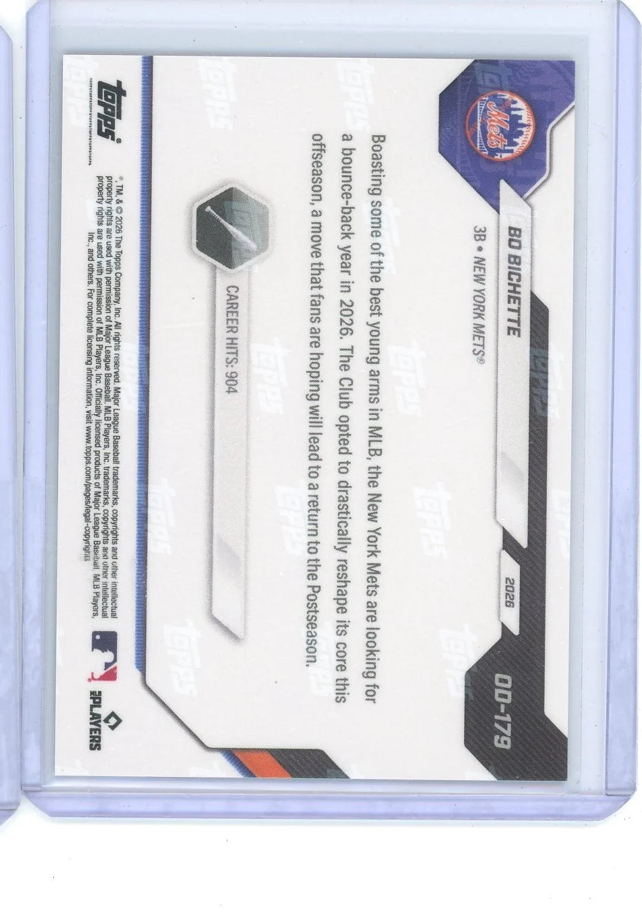 Bo Bichette 2026 Topps Now Opening Day Black Foil #'d 06/10