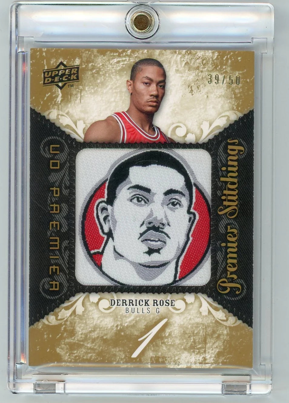Derrick Rose 2008-09 Upper Deck Premier Stitchings Patch #'d 39/50