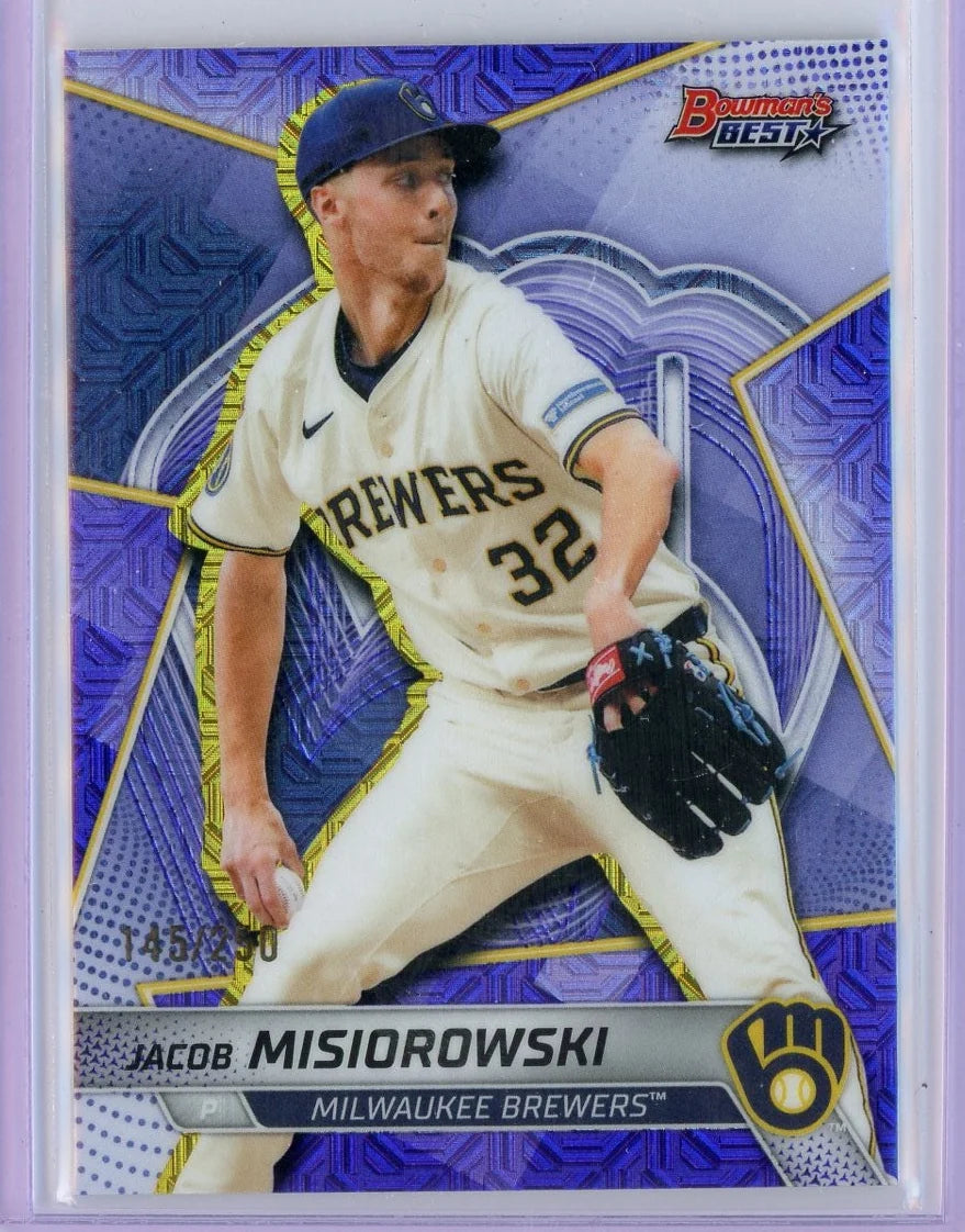 Jacob Misiorowski 2025 Bowman's Best Purple Mojo #'d /250