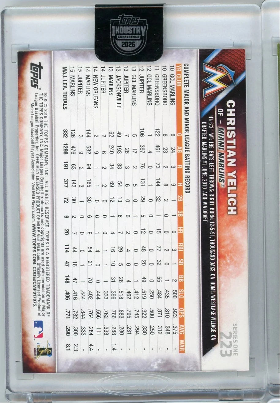 Christian Yelich 2019 Topps Archives Signature Series Auto #'d 11/49