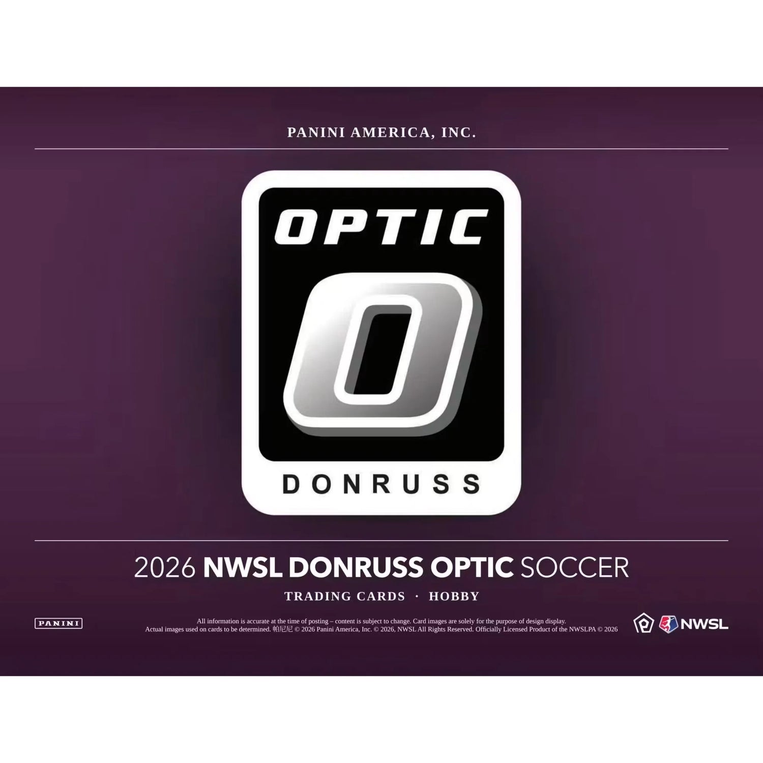 2026 Panini Donruss Optic NWSL Women's Soccer League Hobby 12 Box Case