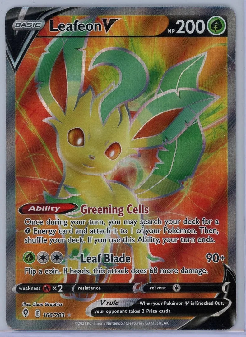Leafeon V 2021 Pokémon Evolving Skies #166/203