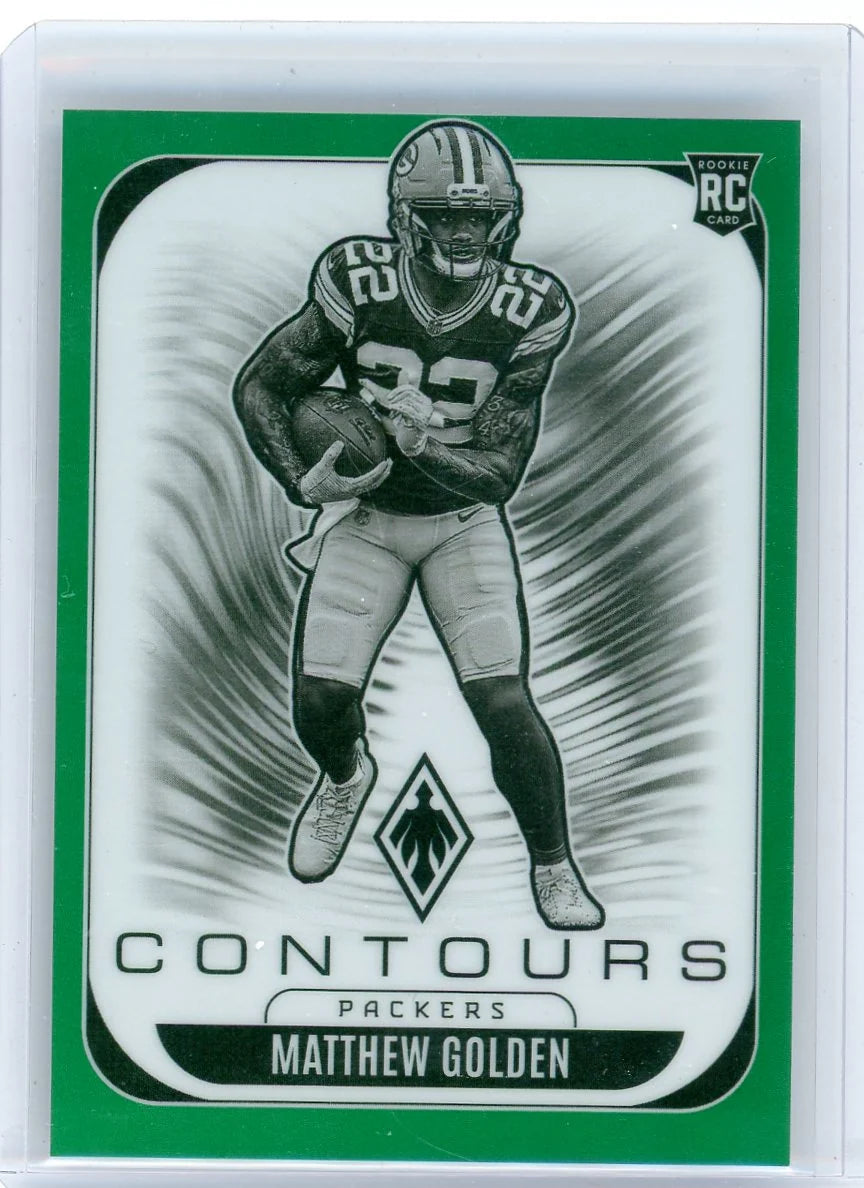 Matthew Golden 2025 Panini Phoenix Contours Green Prizm RC #'d 28/99