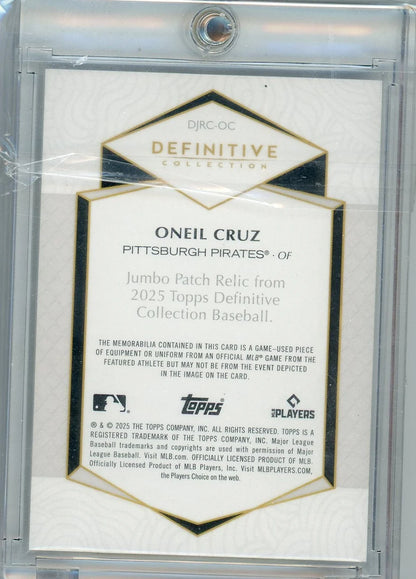 Oneil Cruz 2025 Topps Definitive Patch #'d 21/50